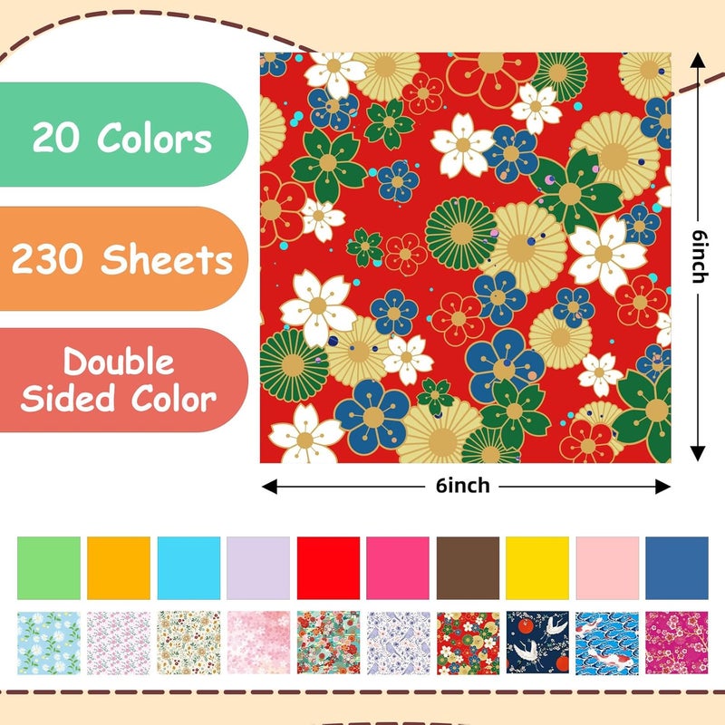hapray Japanese Origami Paper, Double Sided Color Origami Paper 6x6 for Scrapbook Decor, Colored Easy Folding Crafts for Kids Ages 5-8 8-12, DIY Arts Crafts for Beginners - Image 3